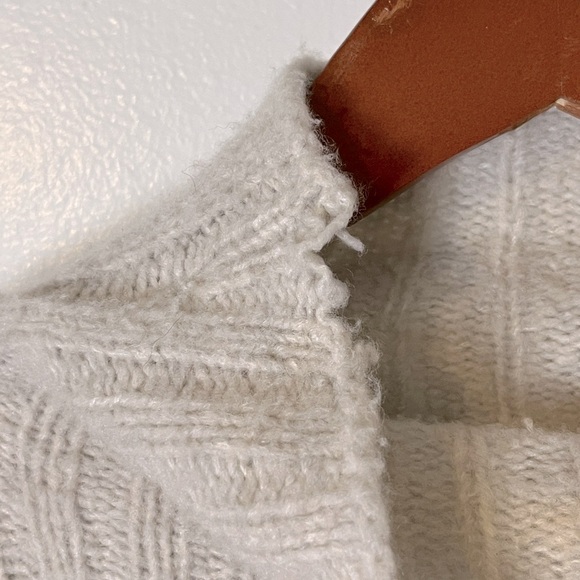 Xirena Wool Cashmere Blend Light Gray Ribbed Mock Neck Boxy Sweater Sz S - Picture 9 of 9